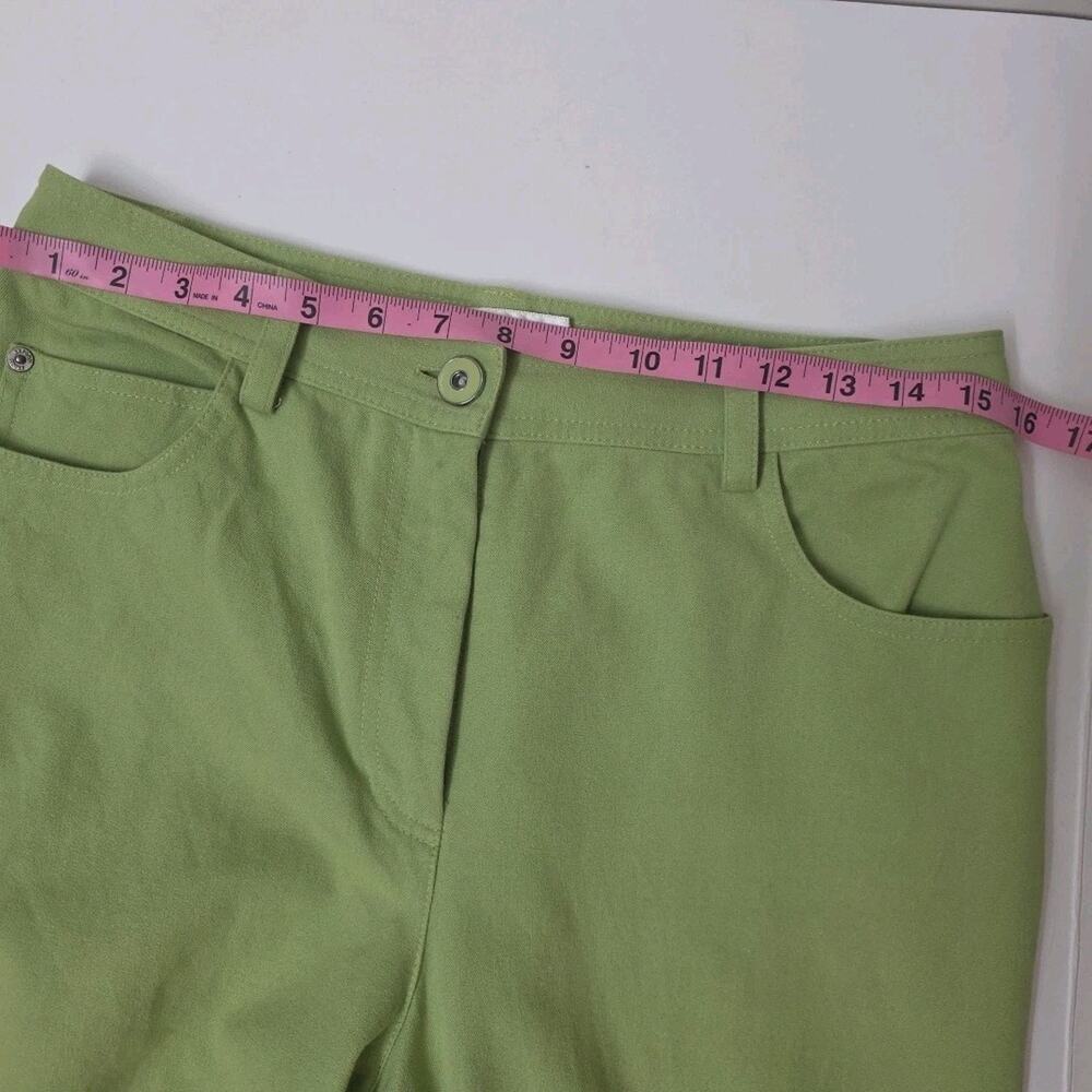 St John Sport Pants Womens Size 8 Green Cotton Stretch Straight Leg Casual - Picture 6 of 8